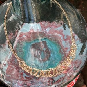 Ladies Gold Metal Necklace with Circle accents